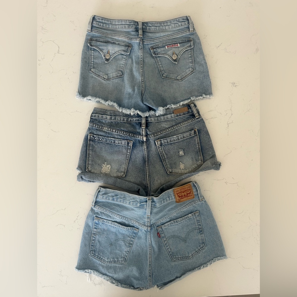 3 Pairs Denim Shorts - Levi’s, Hudson, Blank NYC